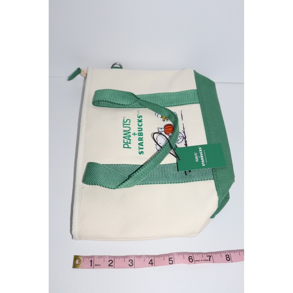 Starbucks x Peanuts 2026 Snoopy Canvas Tote Bag & Plush Charm Keychain Set - Picture 4 of 16